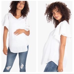 NWT Ingrid And Isabel Woven Flutter Sleeve Blouse